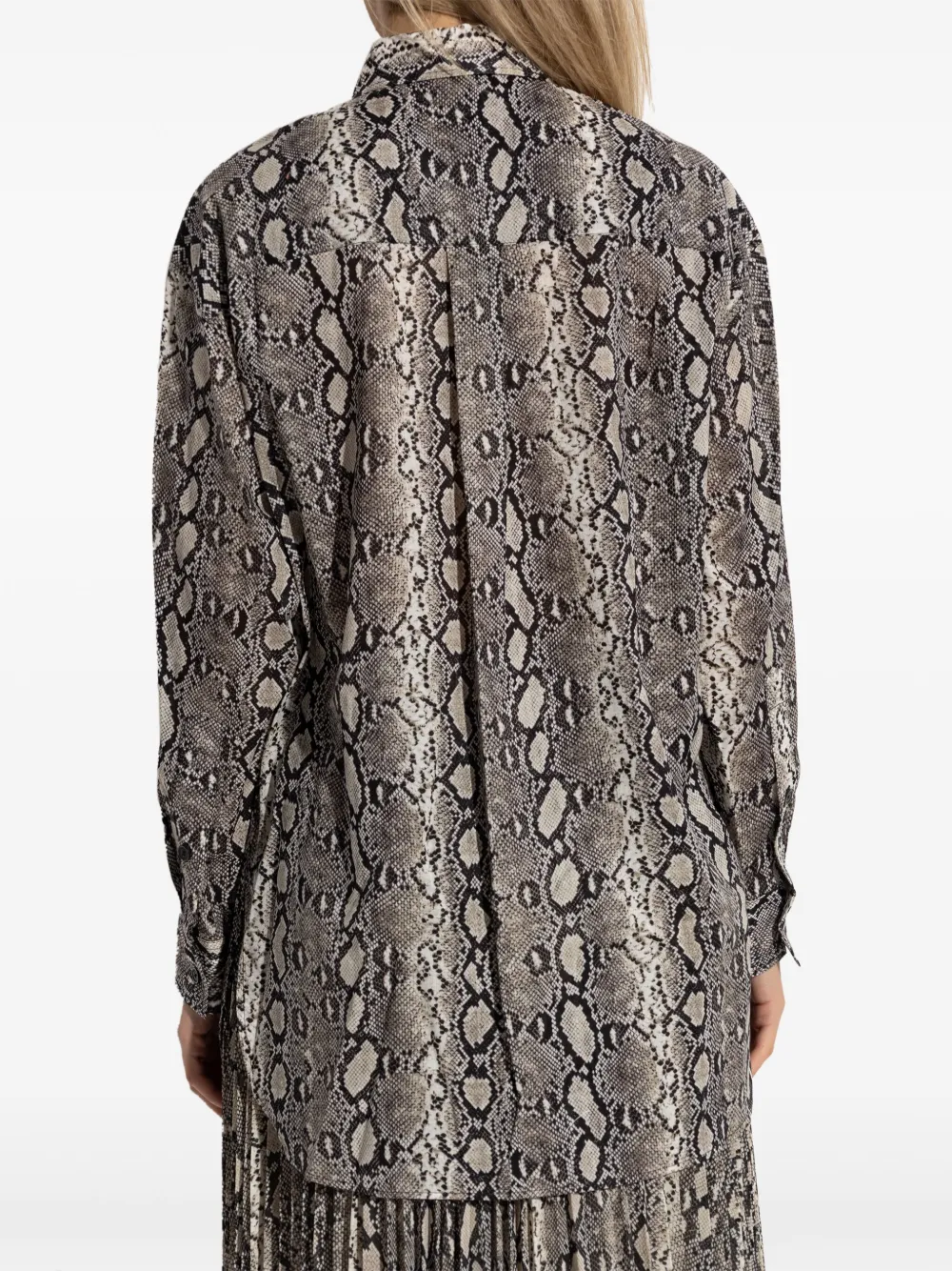 Michael Kors snakeskin-print pocket shirt Bruin