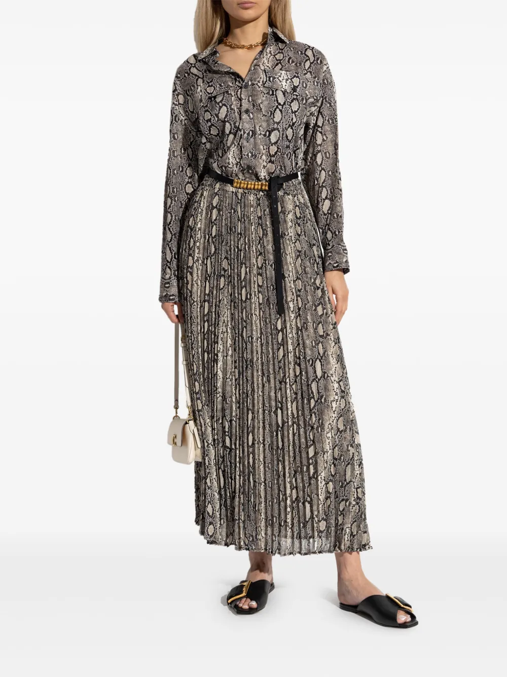 Michael Kors snakeskin-print pocket shirt Bruin