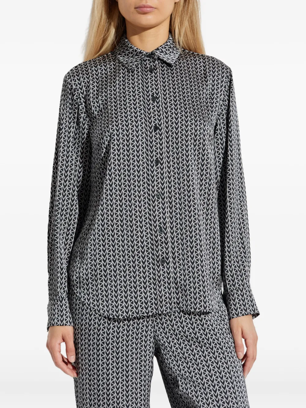 Michael Kors geometric-print shirt Zwart