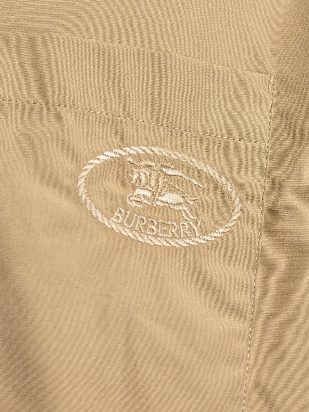 Burberry embroidered-logo pocket shirt Beige