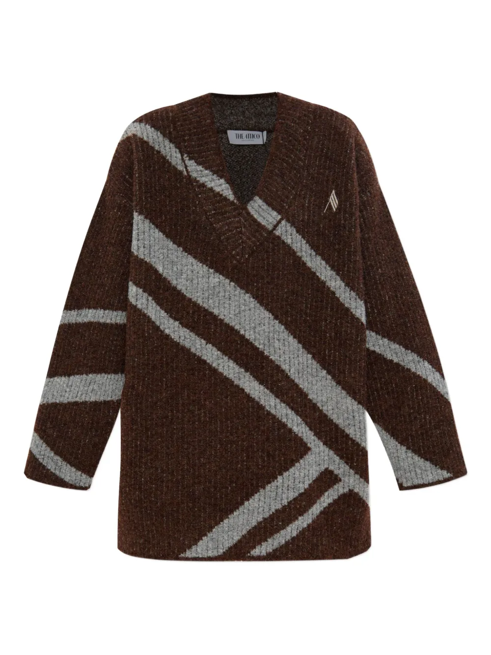 The Attico diagonal-stripe sweater Bruin