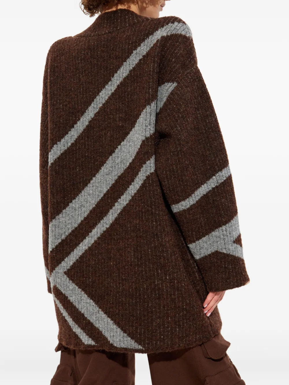 The Attico diagonal-stripe sweater Bruin