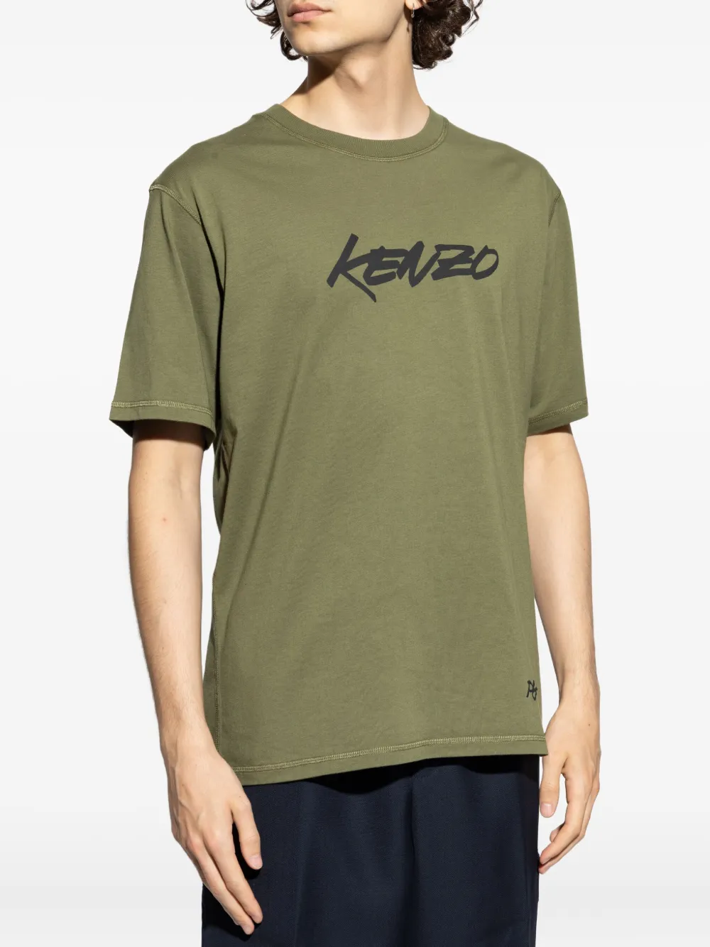Kenzo logo-print T-shirt Groen