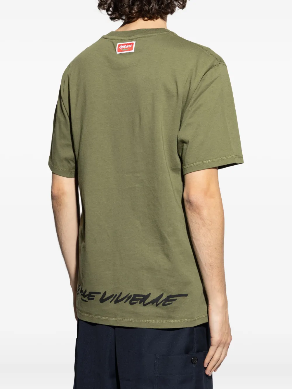 Kenzo logo-print T-shirt Groen