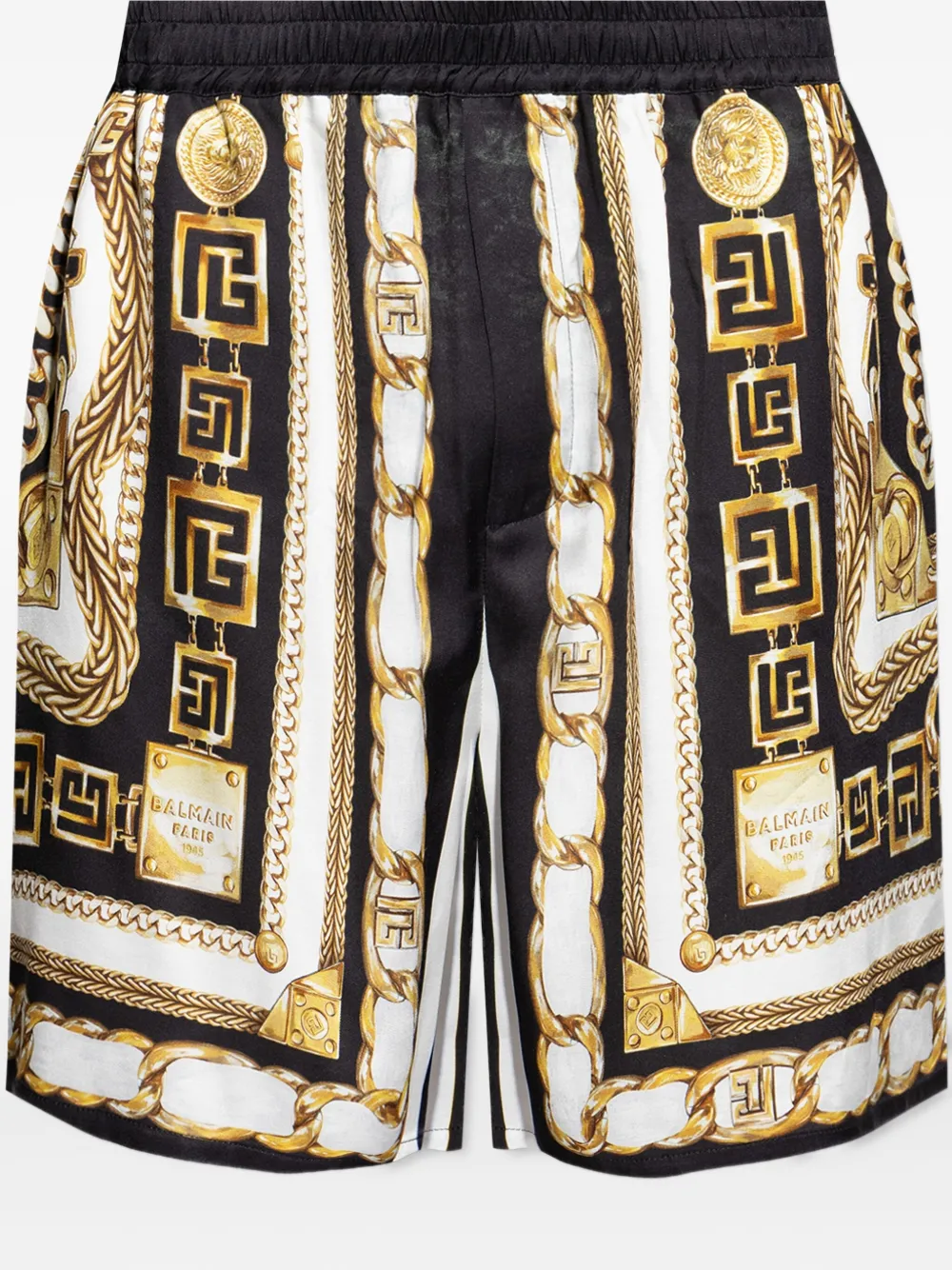 Balmain chain-print shorts Zwart