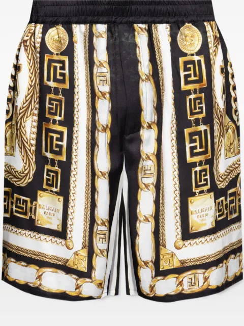 Balmain chain-print shorts