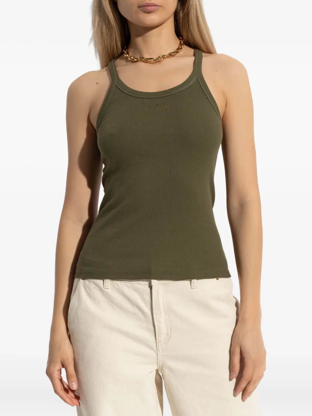 IRO ribbed logo tank top Groen
