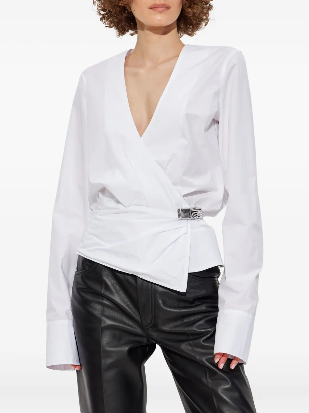 The Attico wrap-design blouse Wit