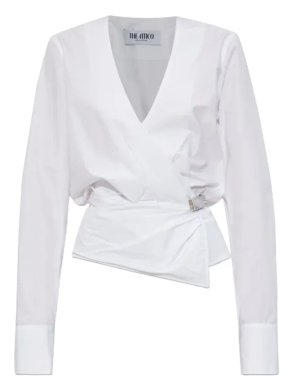 The Attico Wrap-design Blouse in White