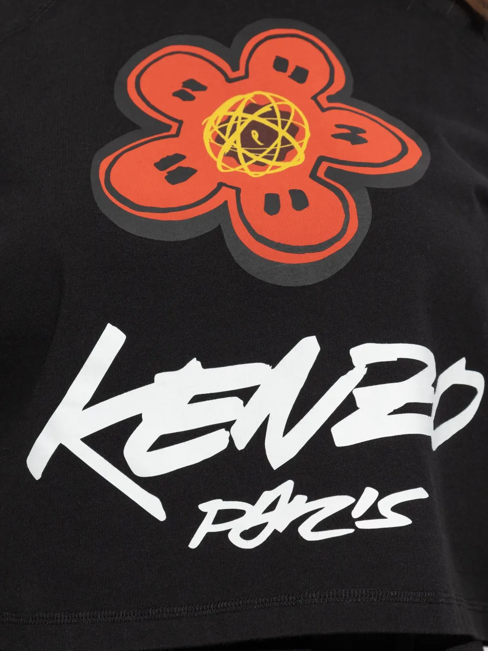 Kenzo Boke Flower cropped T-shirt Zwart