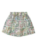 Fendi Kids floral-print elasticated-waist shorts - Green