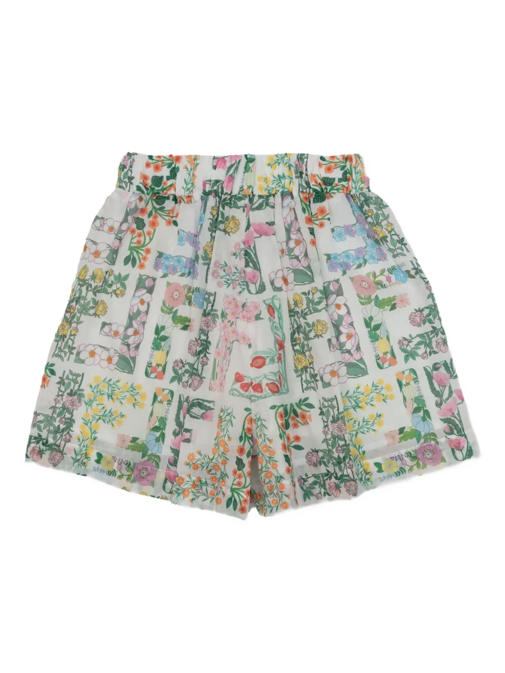 Fendi Kids floral-print elasticated-waist shorts | Girls Casual Shorts | Image 2