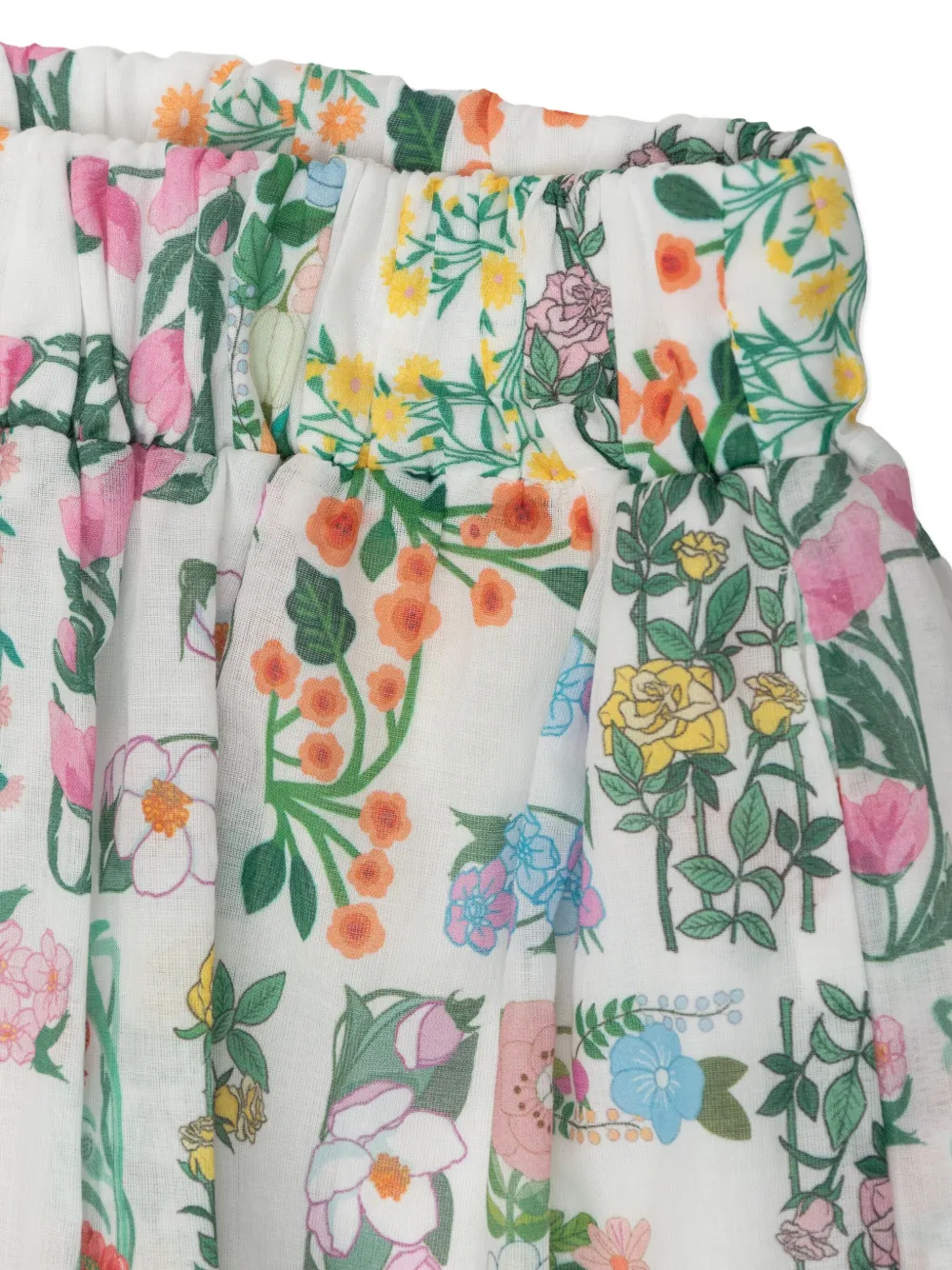 Fendi Kids Shorts met bloementprint en elastische taille Groen