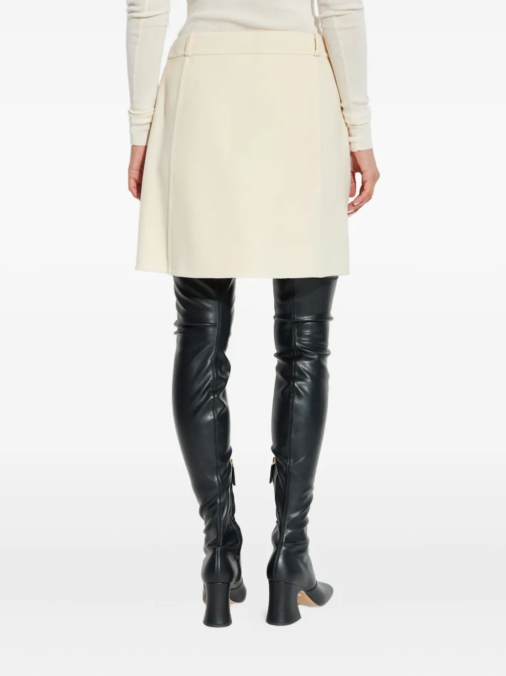 Jil Sander wool mini skirt Beige