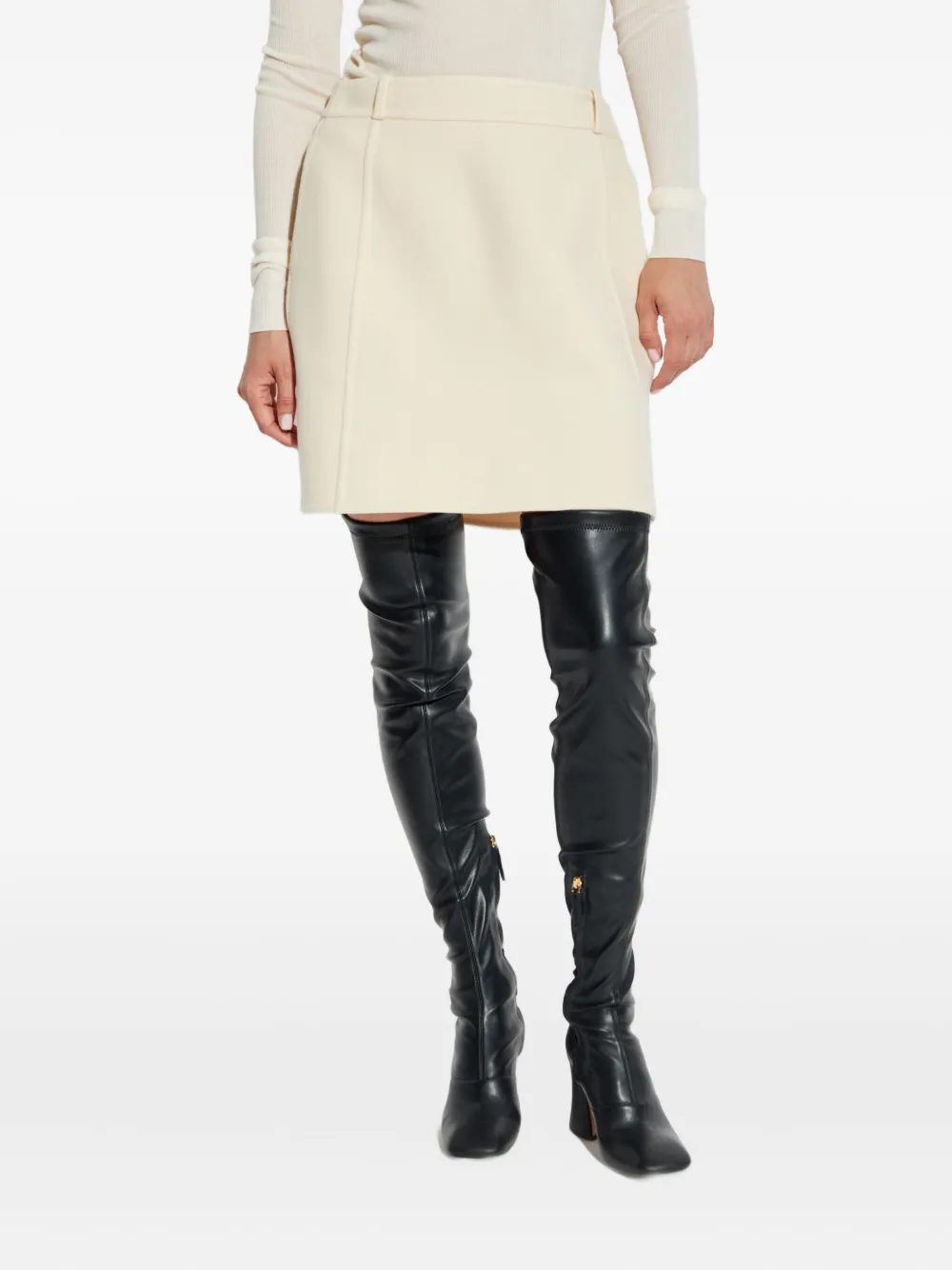 Jil Sander wool mini skirt Beige