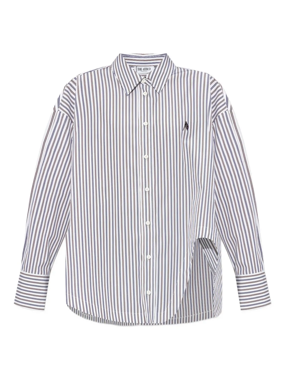 The Attico striped asymmetrical shirt | White | Image 1