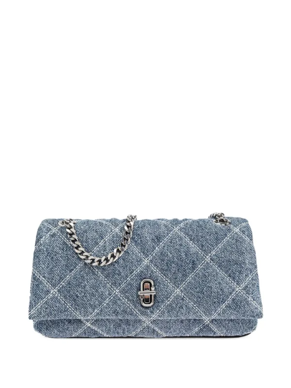 Marc Jacobs Petit Sac à Bandoulière The Quilted Dual Chain Bleu