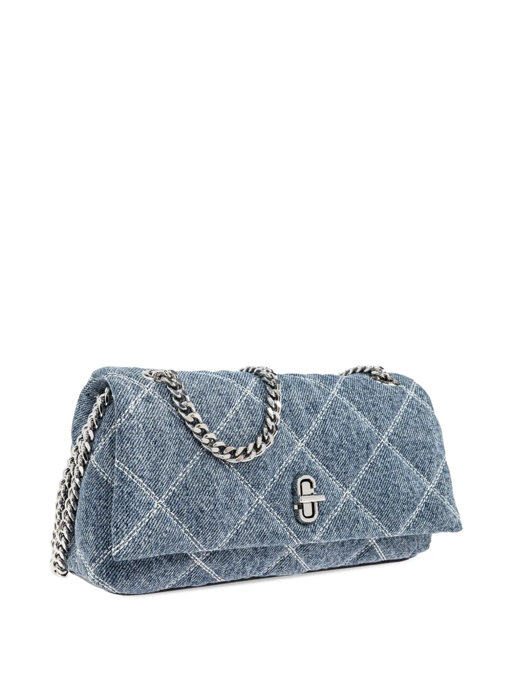 Marc Jacobs Kleine gewatteerde crossbodytas met ketting Blauw