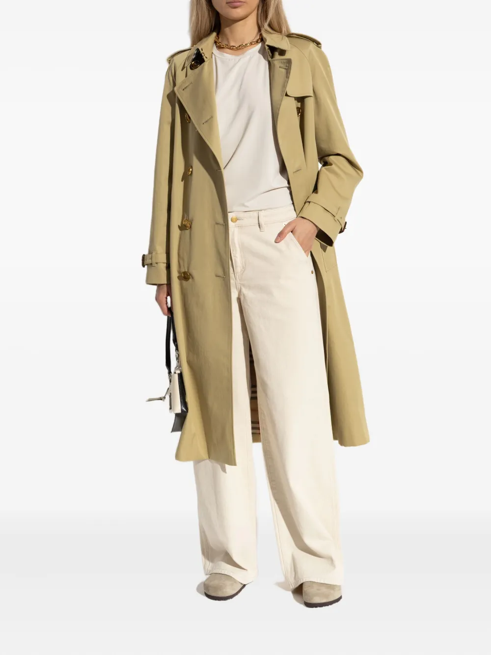 Michael Kors padded-shoulder top Beige