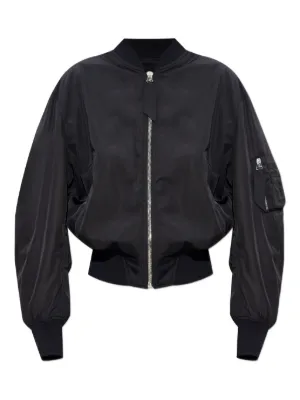 【関税込み】The Attico ブラック レザー ボンバージャケット THE ATTICO レザー ボンバージャケット | NET-A-PORTER