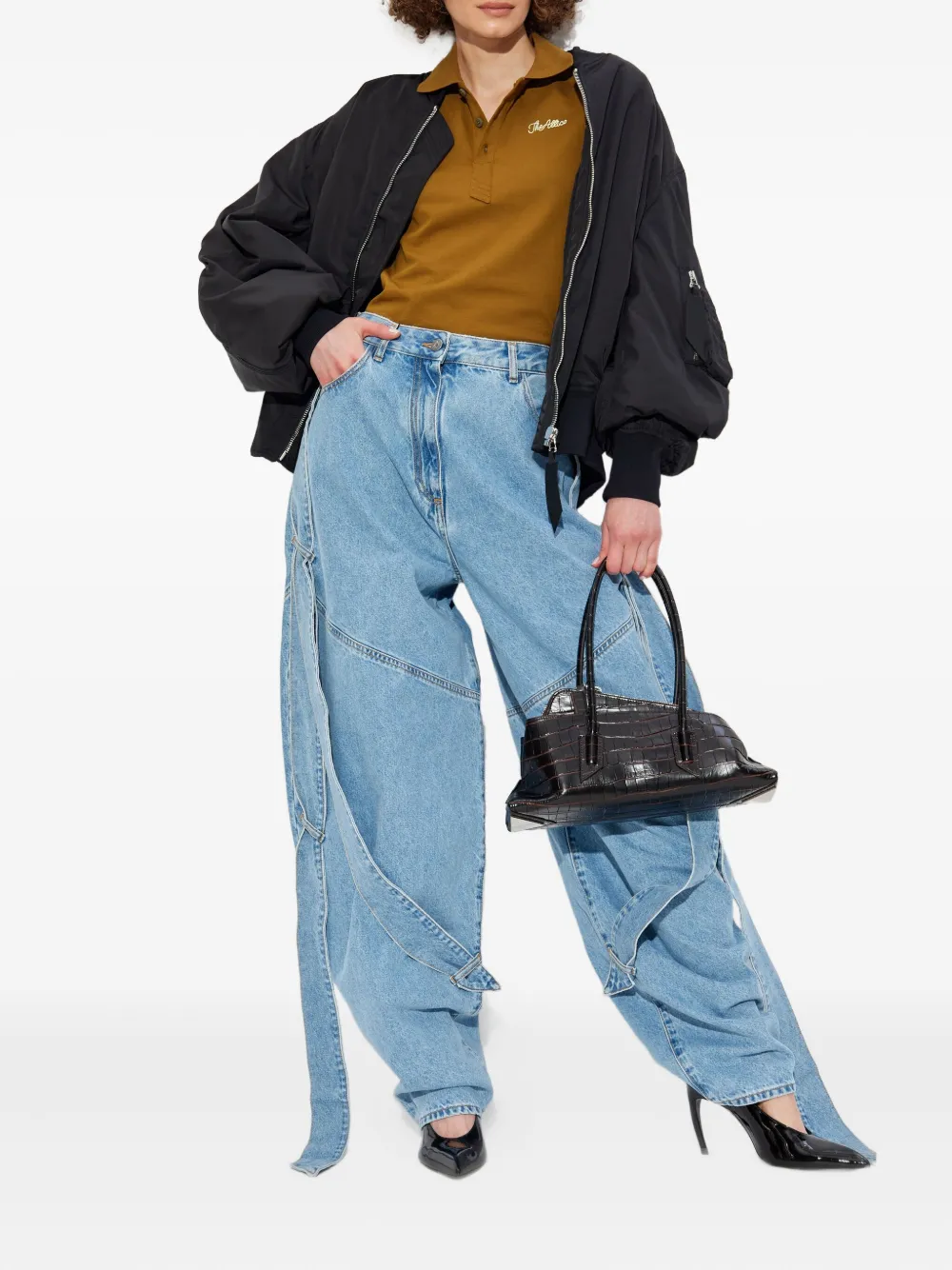 The Attico Anja bomber jacket Zwart