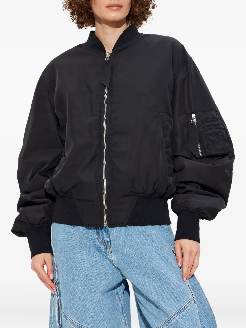 The Attico Anja bomber jacket Zwart