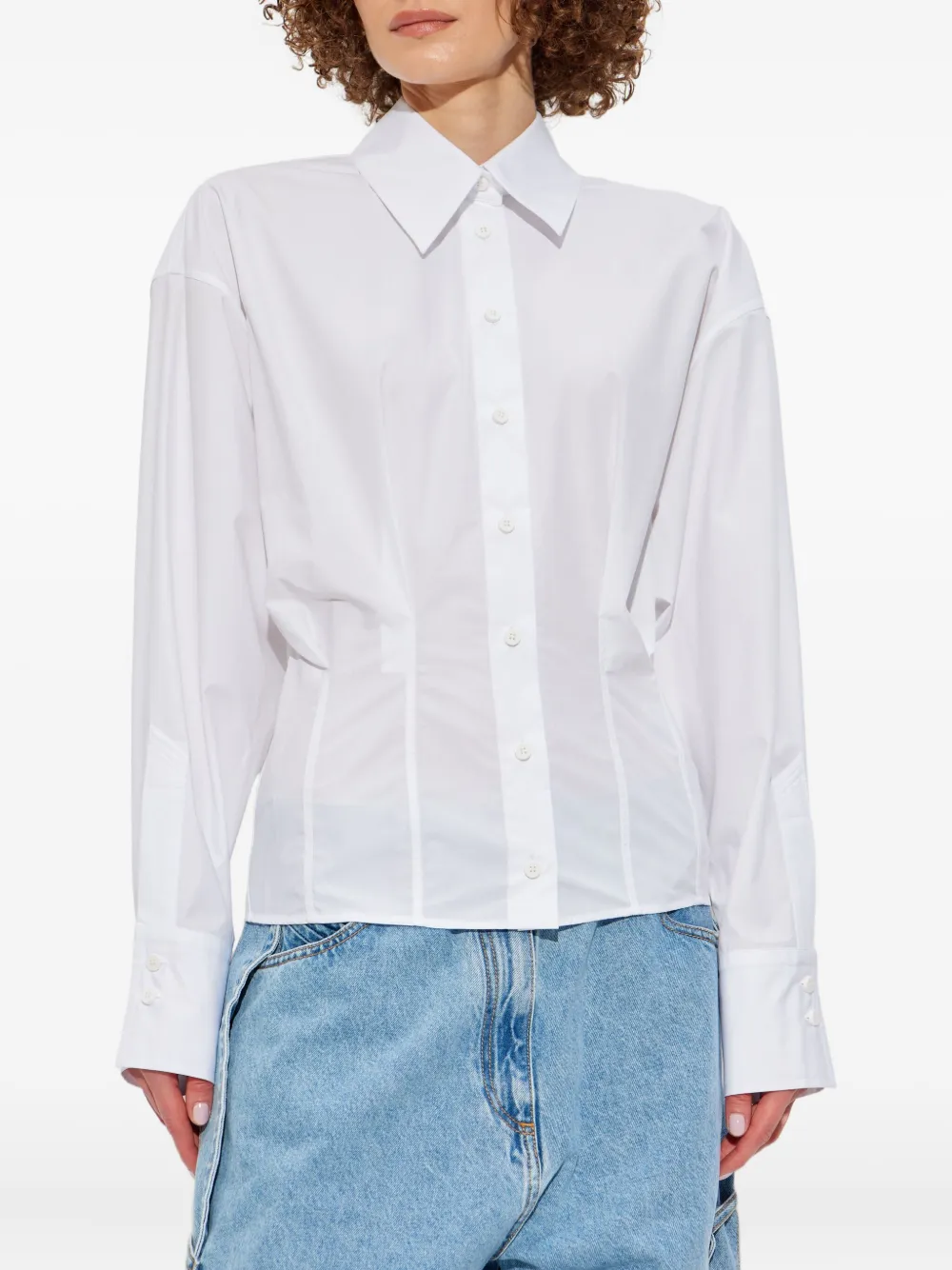 The Attico cotton fitted shirt Wit