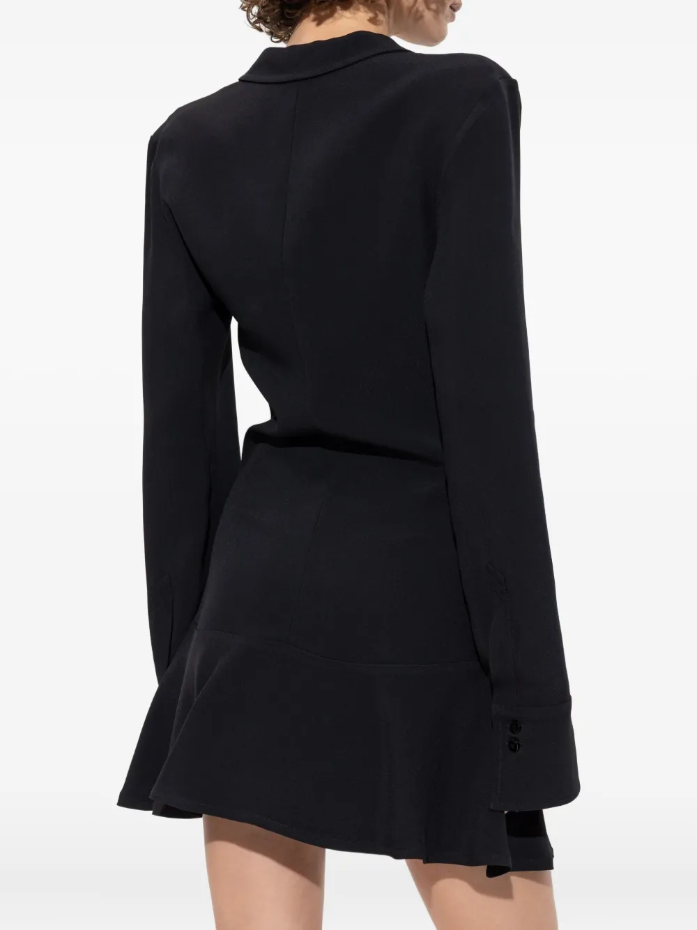The Attico gathered-detail collared dress Zwart