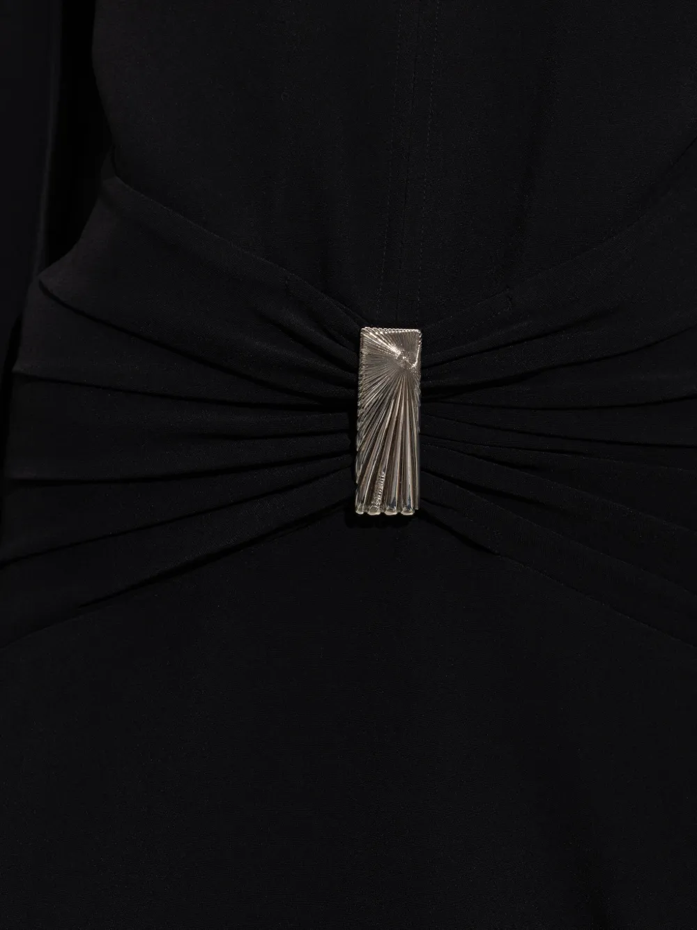The Attico gathered-detail collared dress Zwart