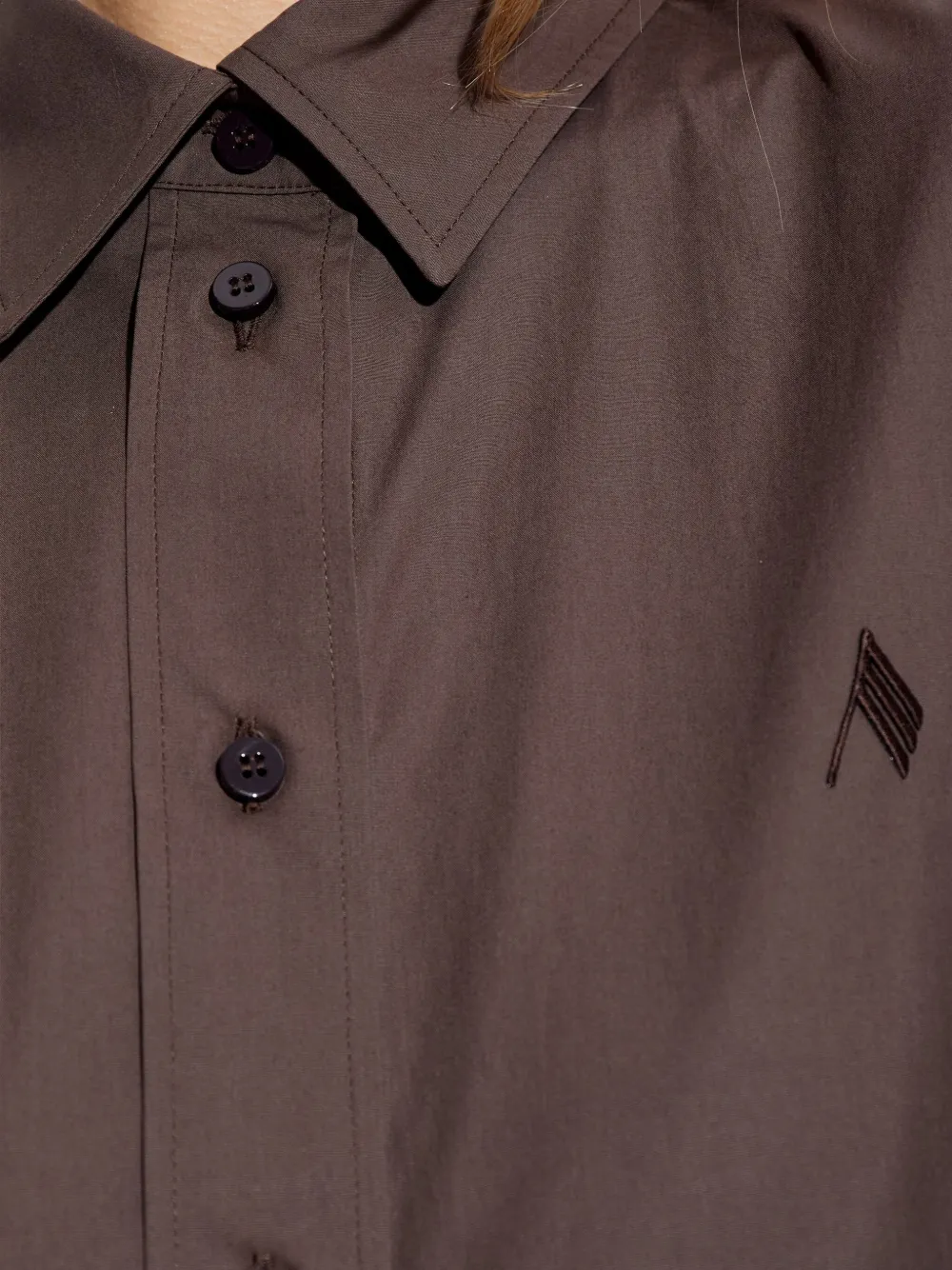 The Attico button-down curved-hem shirt Bruin