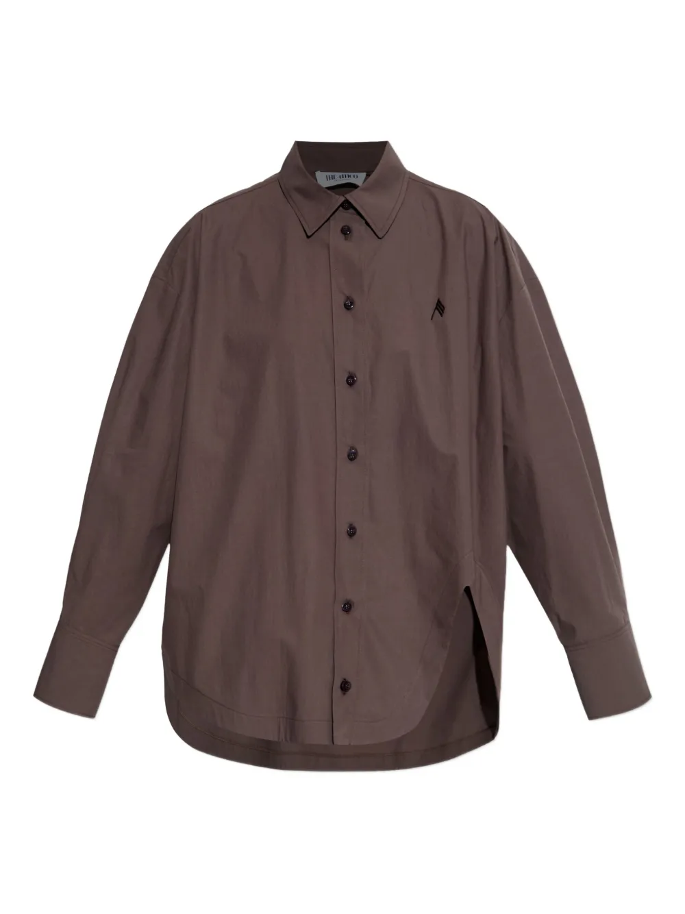 The Attico button-down curved-hem shirt Bruin