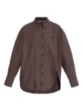 The Attico button-down curved-hem shirt - Brown