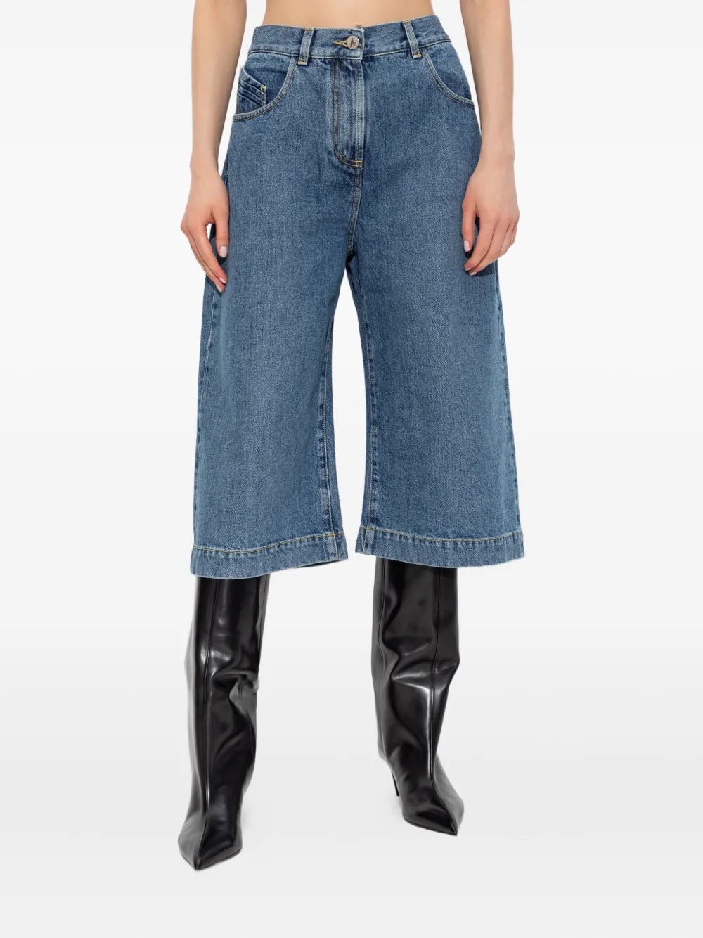 The Attico cropped jeans Blauw