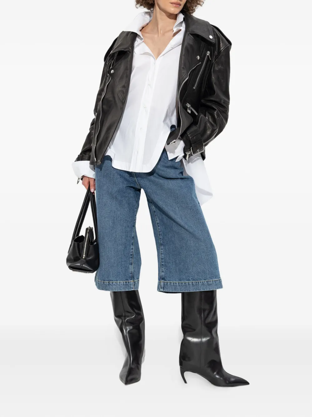 The Attico cropped jeans Blauw