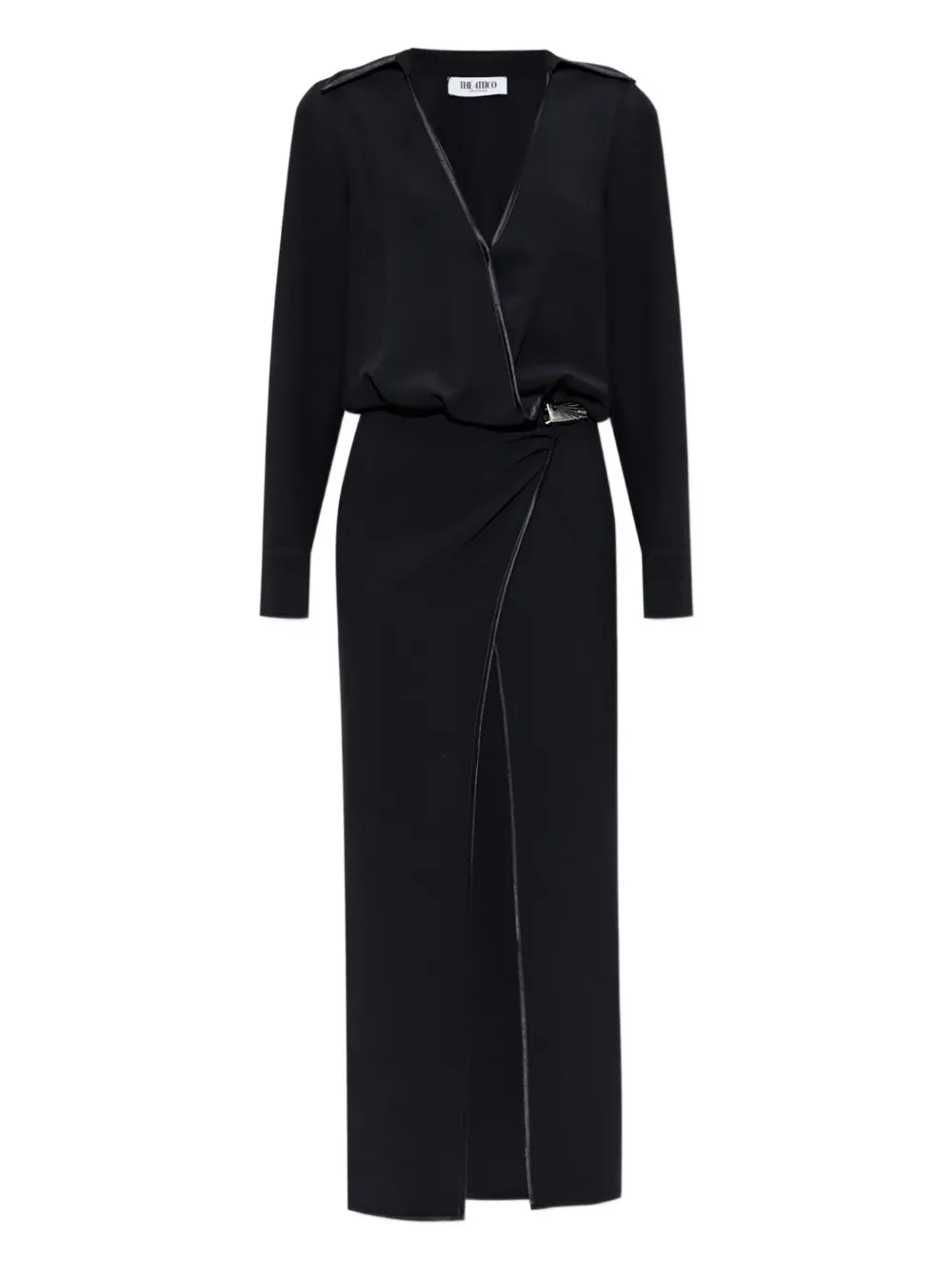 The Attico wrap-front split dress | Black | Image 1
