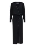 The Attico wrap-front split dress - Black
