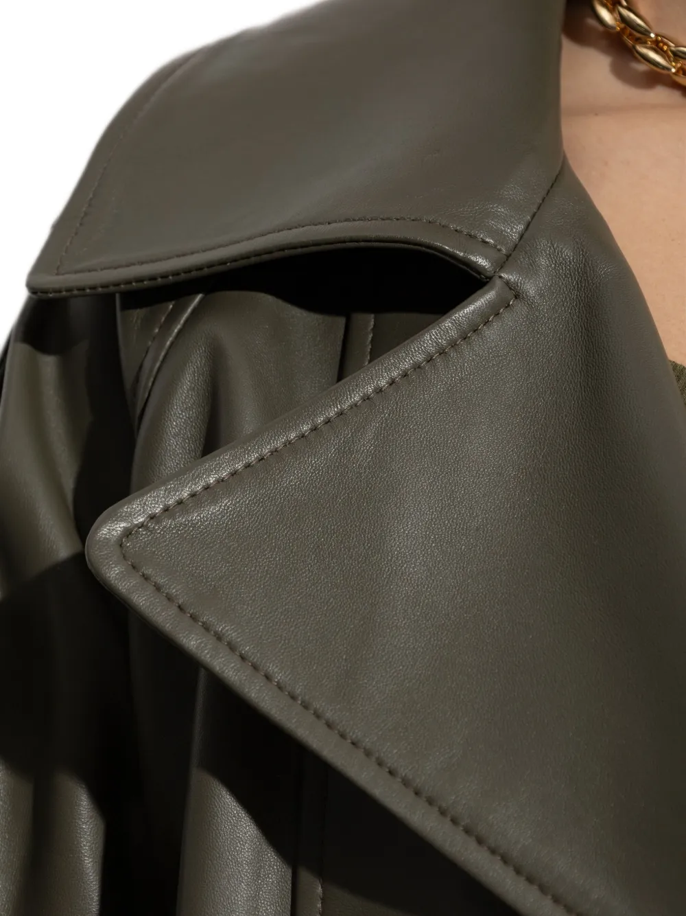 IRO belted leather jacket Groen