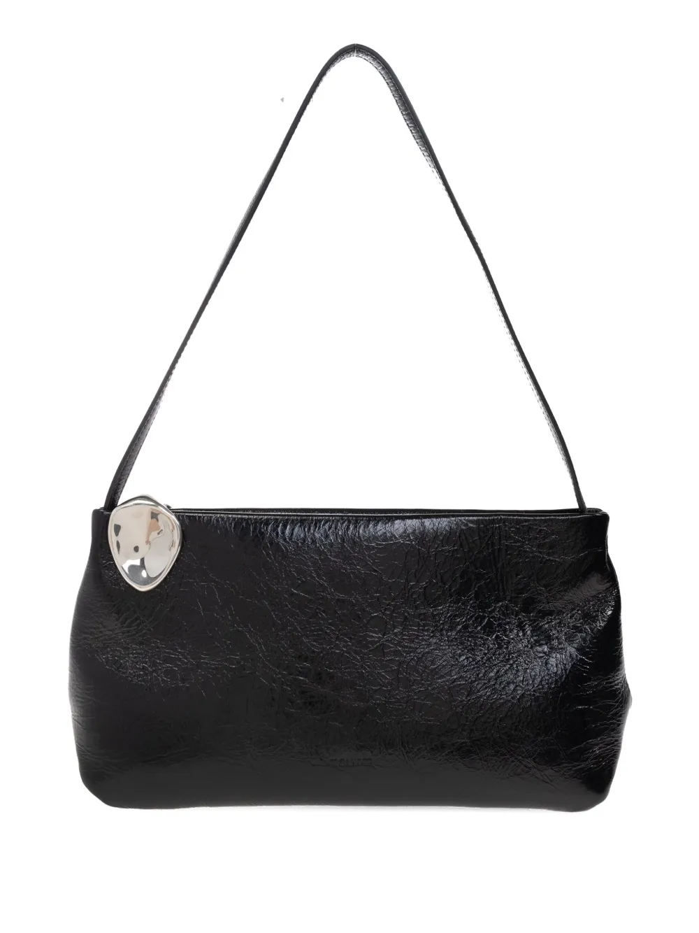 Jil Sander small embellish-plaque shoulder bag Zwart