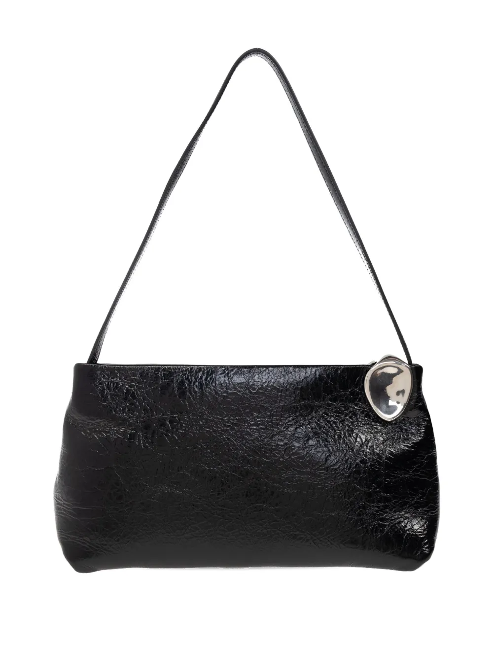 Jil Sander small embellish-plaque shoulder bag Zwart
