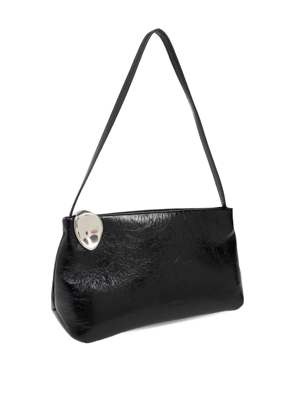 Jil Sander small embellish-plaque shoulder bag Zwart