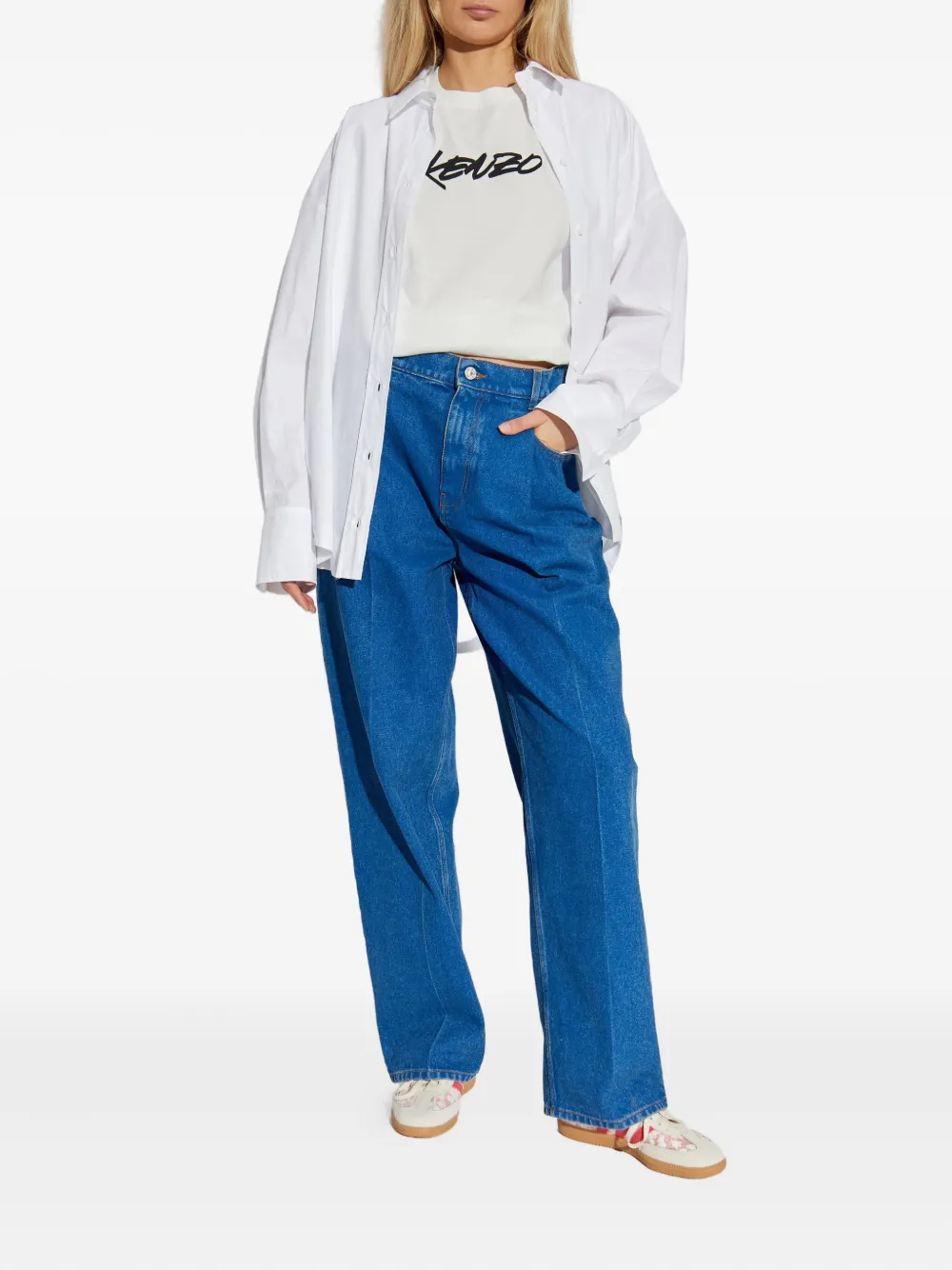 Kenzo logo-print T-shirt Wit