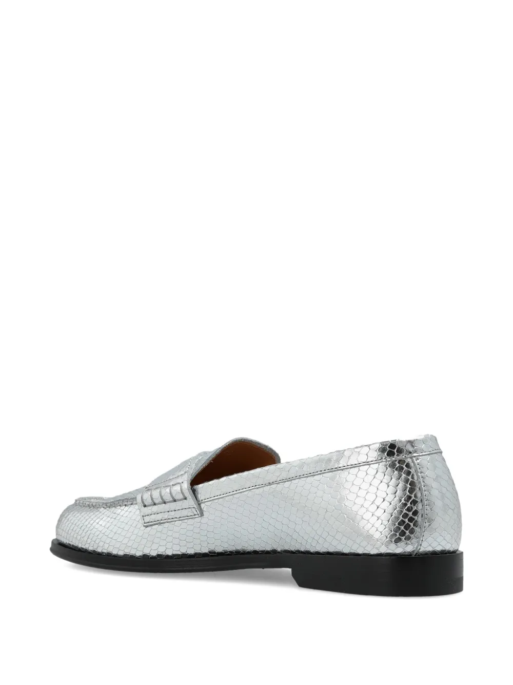 DSQUARED2 snakeskin-effect loafers Silver