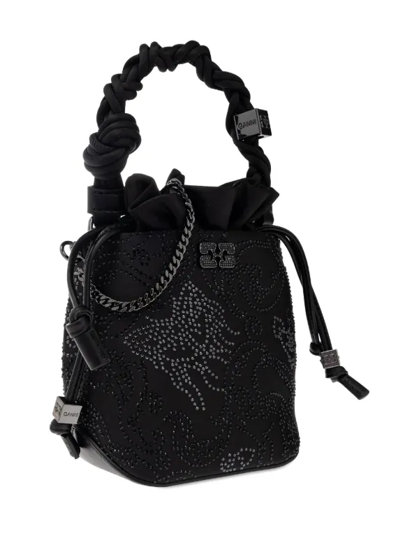 ショルダーバッグ・ポシェット GANNI Bou Bucket Bag GANNI Bou braided-handle crystal-embellished Bucket Bag