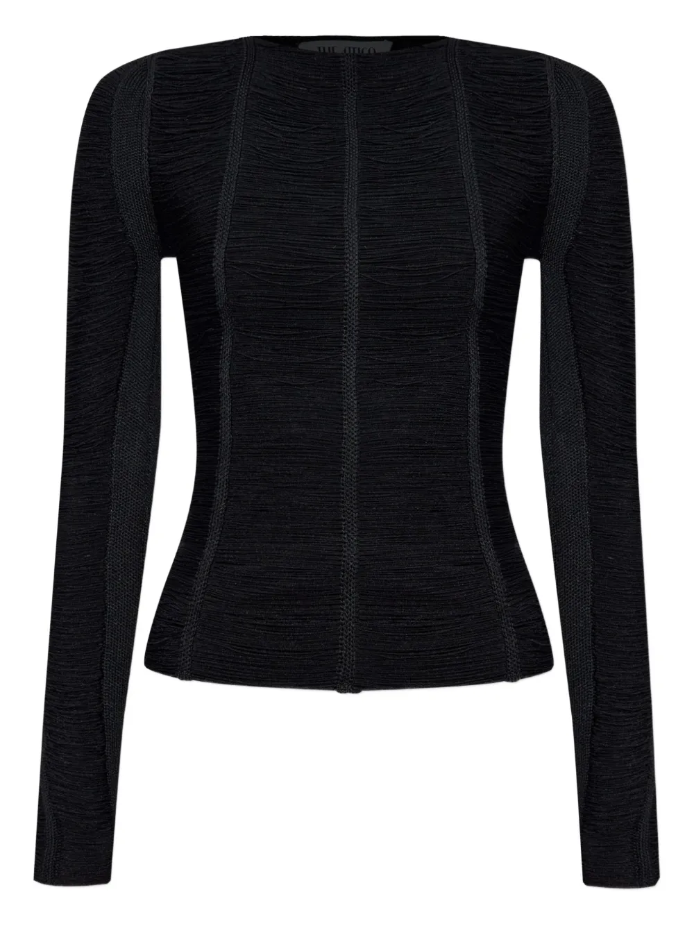 The Attico Top met franje Zwart