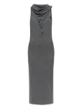The Attico cowl-neck buttoned midi dress - Grey