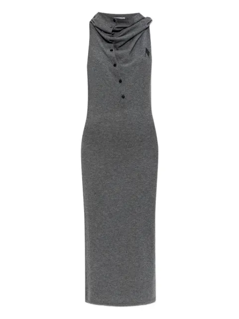 The Attico cowl-neck buttoned midi dress