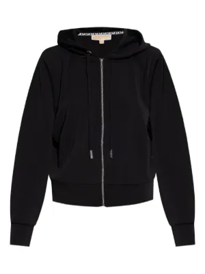 Alexander Wang rhinestone-drawcord zip-up Hoodie | Black | FARFETCH