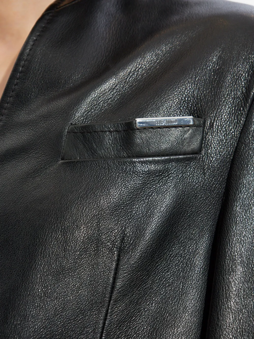 The Attico Leren jack Zwart
