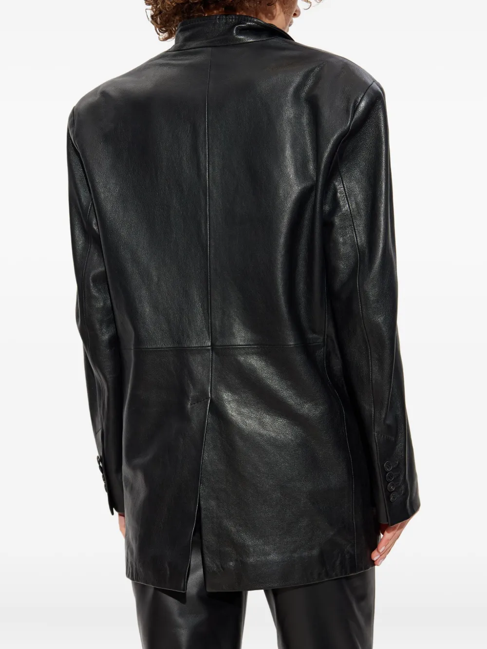 The Attico Leren jack Zwart