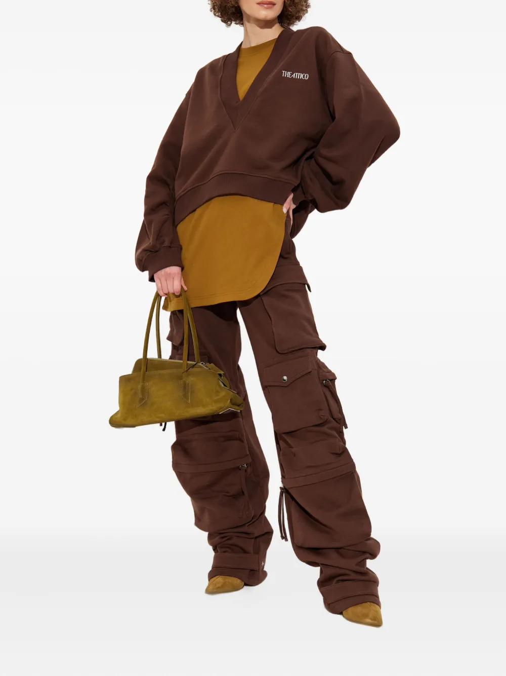 The Attico V-neck sweatshirt Bruin